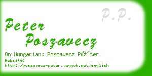 peter poszavecz business card